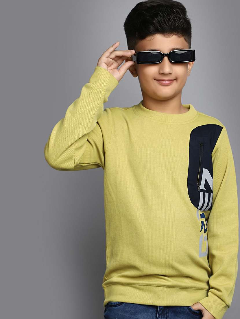 boys yellow full sleeve t-shirt - 20595229 -  Standard Image - 3