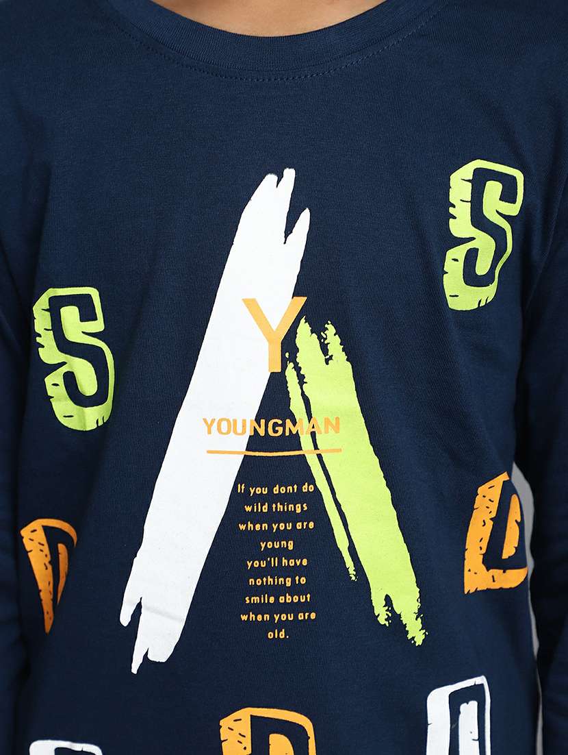 boys teal blue & lime printed t-shirt - 20595238 -  Standard Image - 5