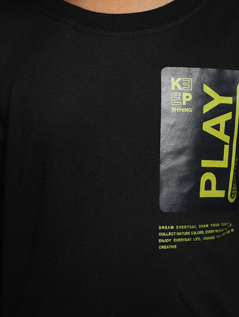 boys black full sleeve printed t-shirt - 20595251 -  Standard Image - 5