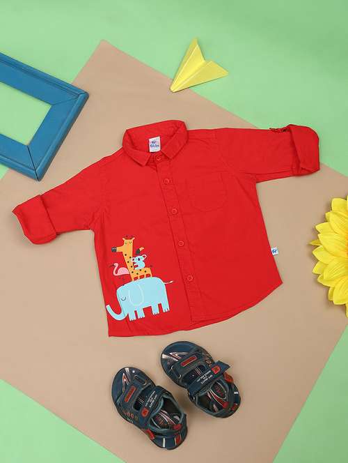 red graphic printed regular shirt - 20595391 -  Standard Image - 0