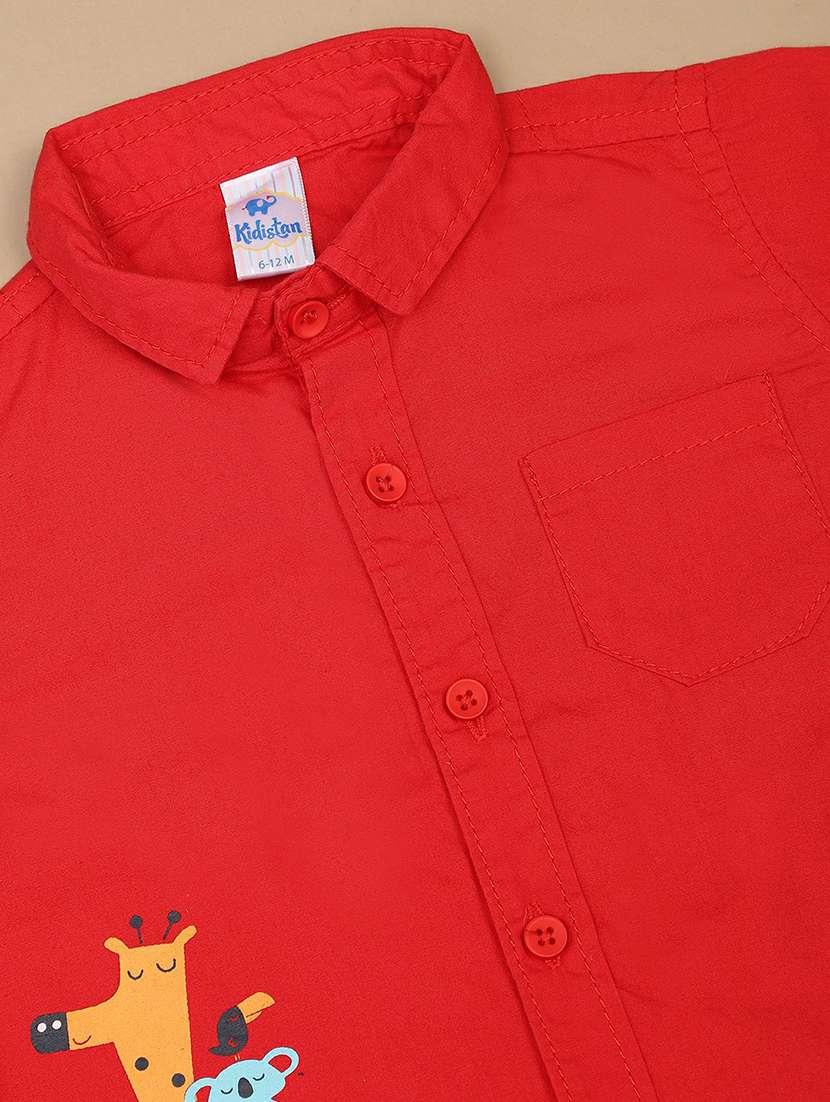 red graphic printed regular shirt - 20595391 -  Standard Image - 3