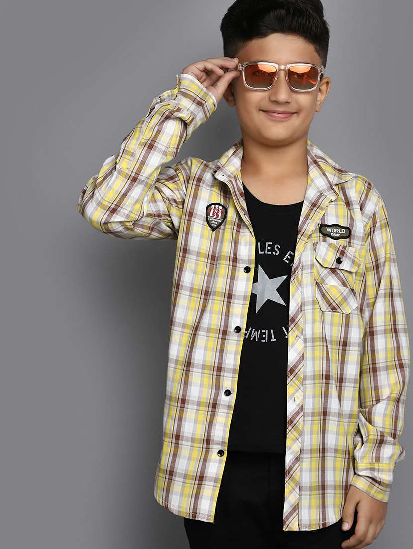 boys checkered cotton shirt - 20595393 -  Standard Image - 3