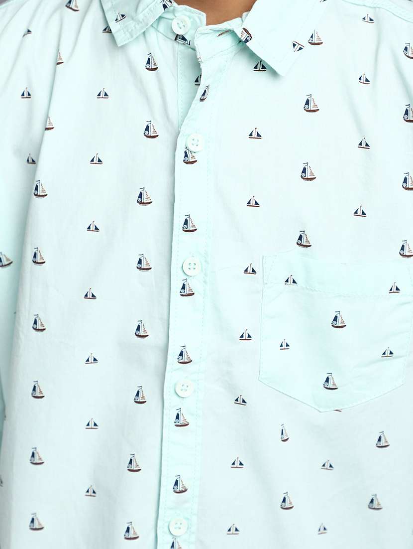 boys light blue printed full sleeve shirt - 20595425 -  Standard Image - 5