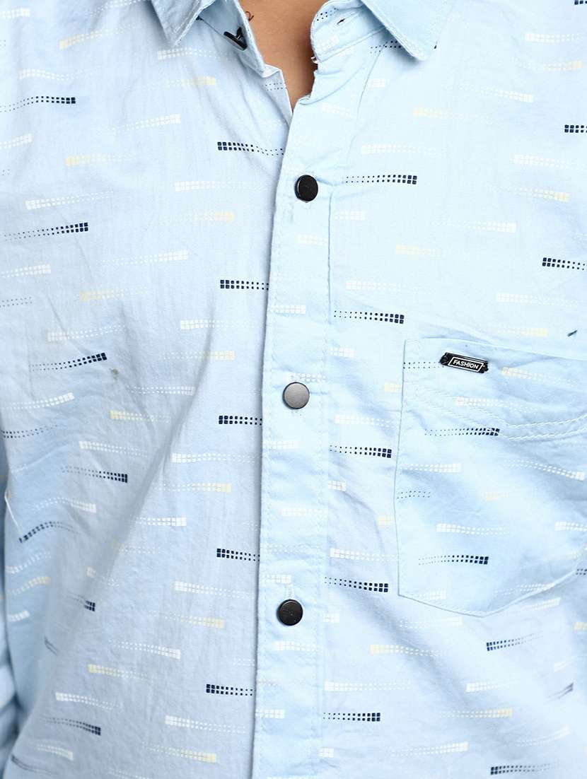 boys purist blue printed cotton shirt - 20595445 -  Standard Image - 5
