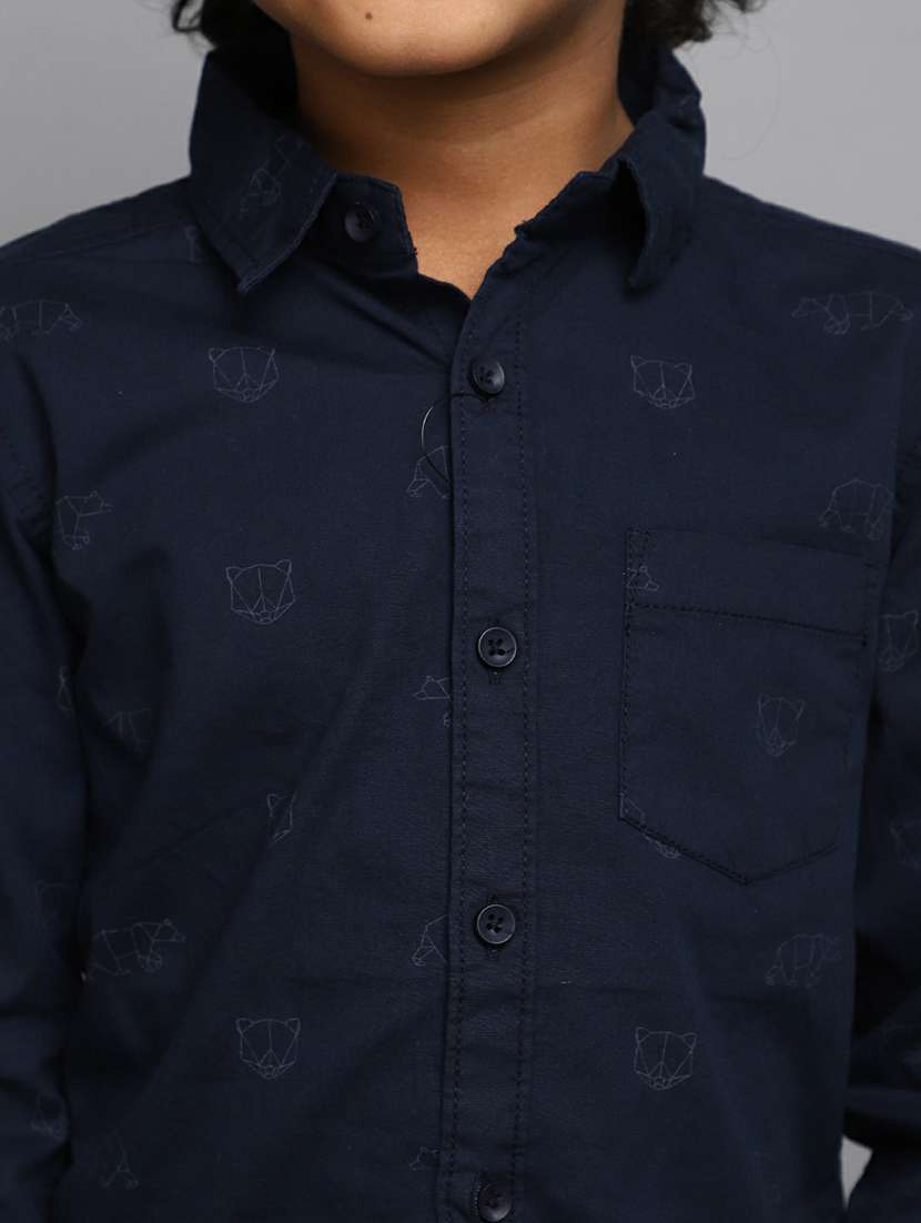 boys blue printed shirt - 20595448 -  Standard Image - 5