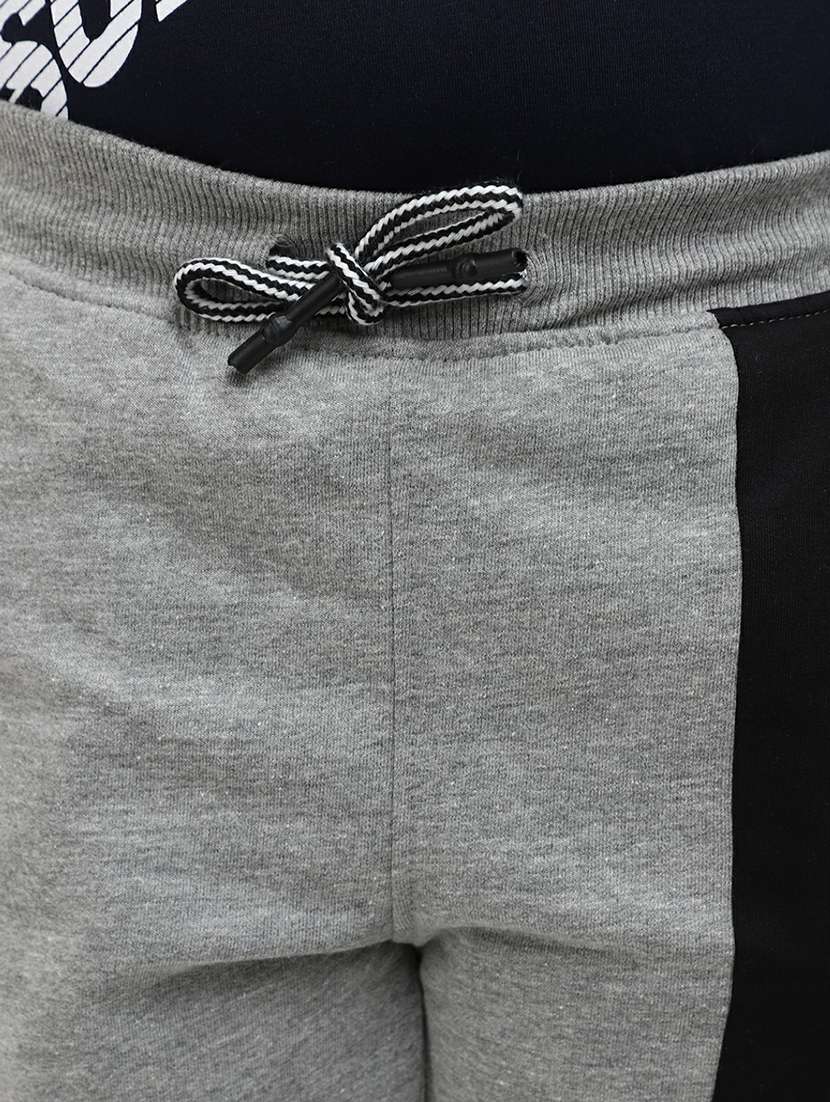 boys grey & black cotton joggers - 20595474 -  Standard Image - 5
