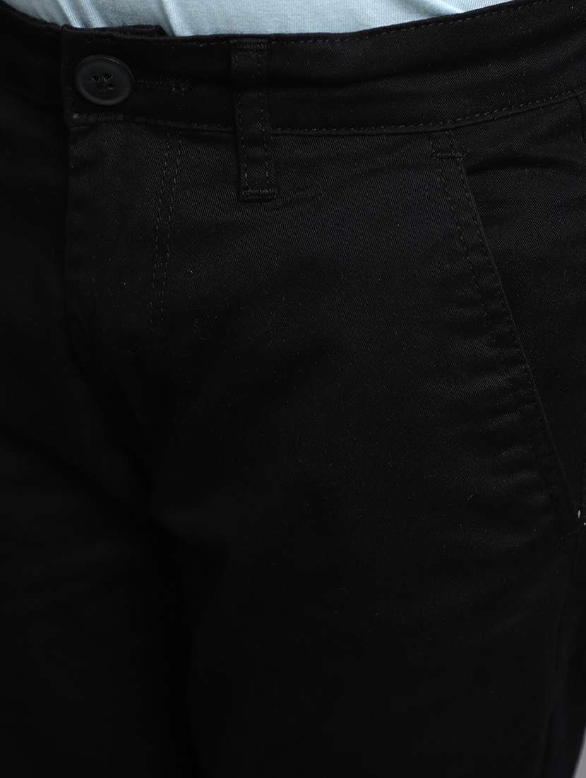 boys solid black chino trousers - 20595491 -  Standard Image - 5