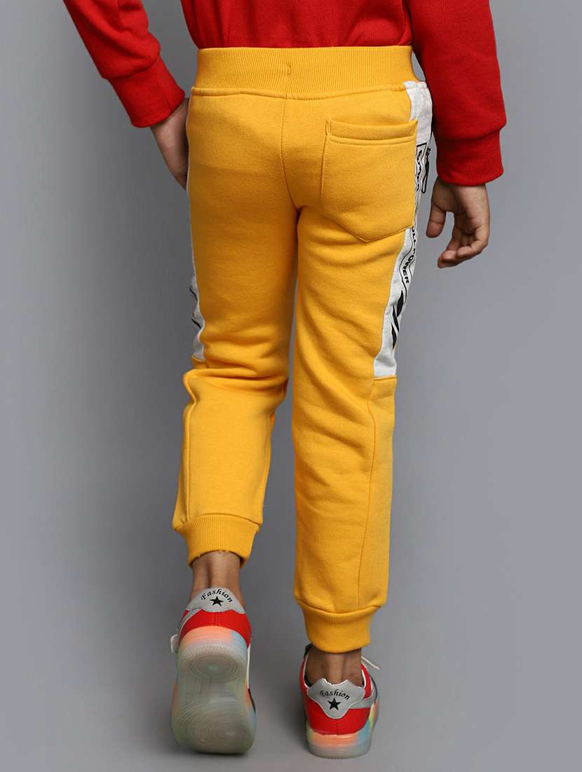 boys yellow side taped joggers - 20595518 - Standard Image - 3