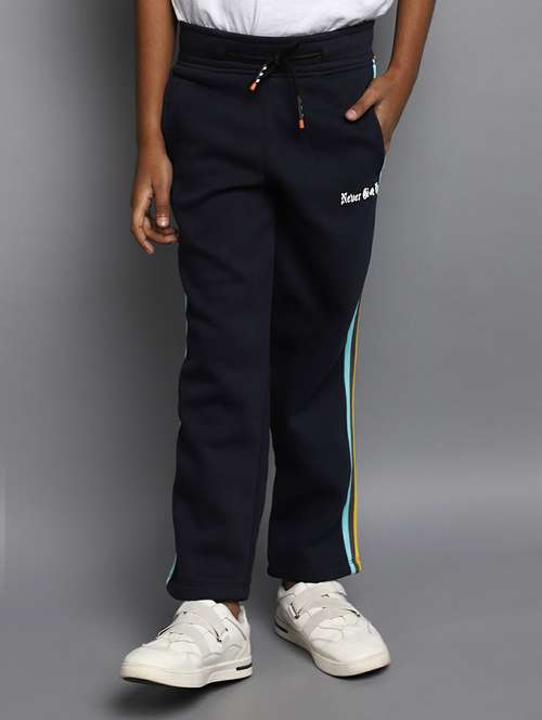 boys navy blue side taped trousers - 20595527 -  Standard Image - 0