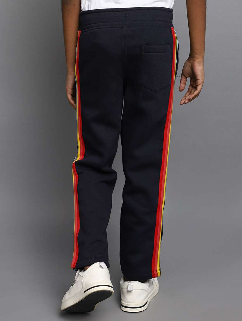 boys navy blue side taped trousers - 20595527 -  Standard Image - 3