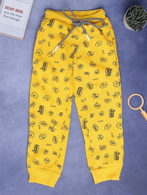 yellow cotton printed joggers - 20595540 - Standard Image - 0