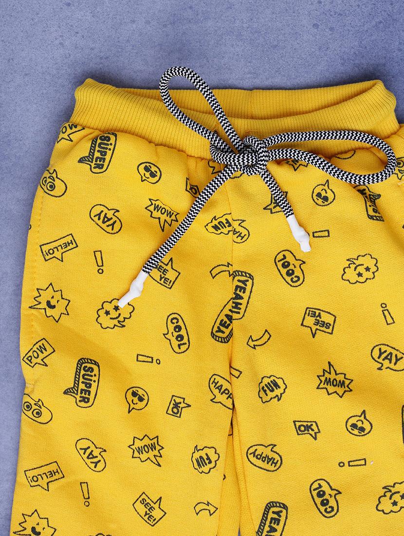 yellow cotton printed joggers - 20595540 - Standard Image - 3