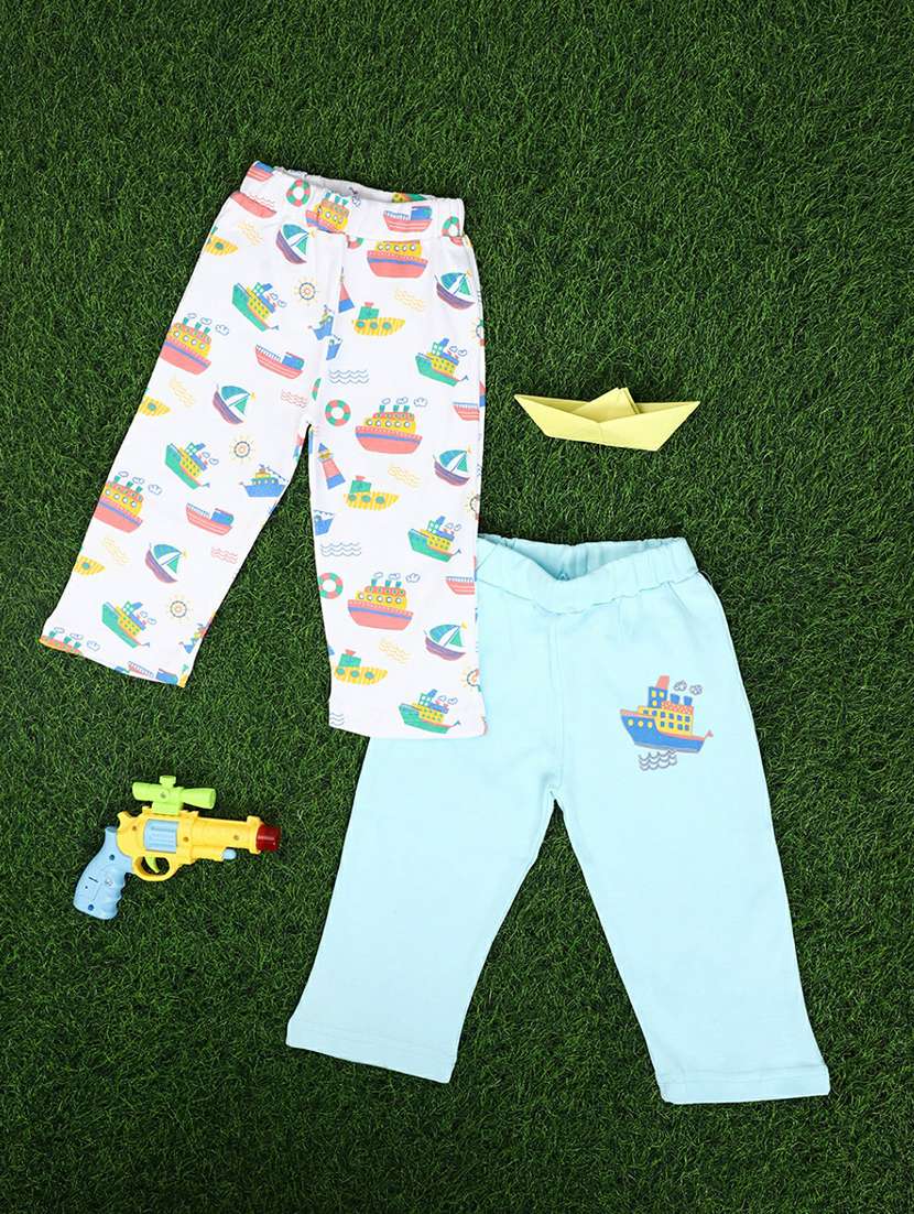 boys set of 2 printed regular trouser