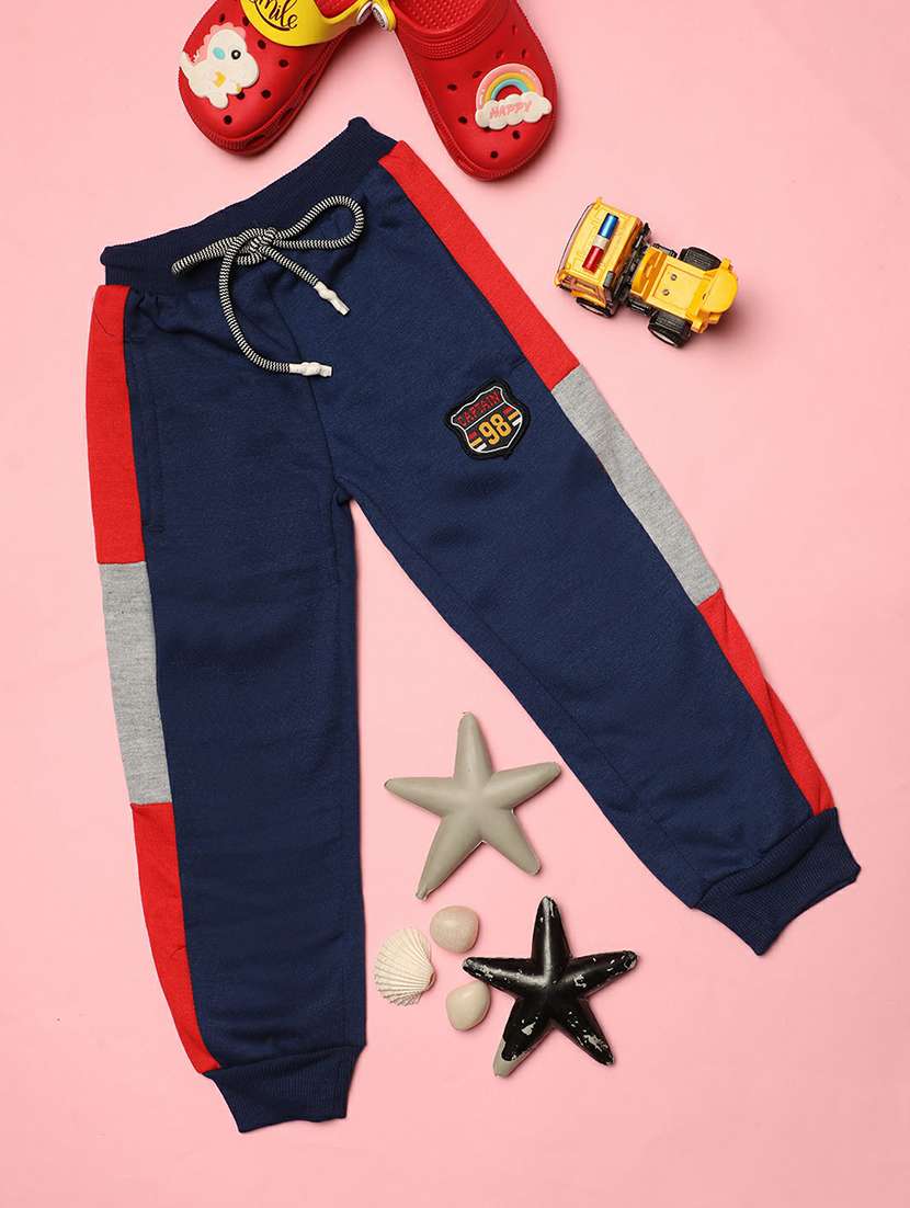 boys blue color block track wear