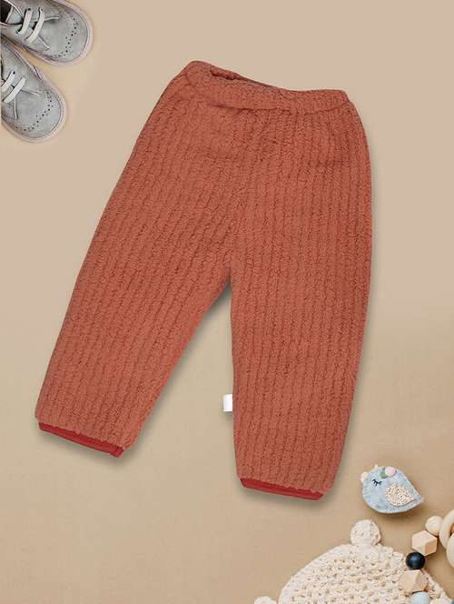 self design brown casual trouser - 20595570 - Standard Image - 0