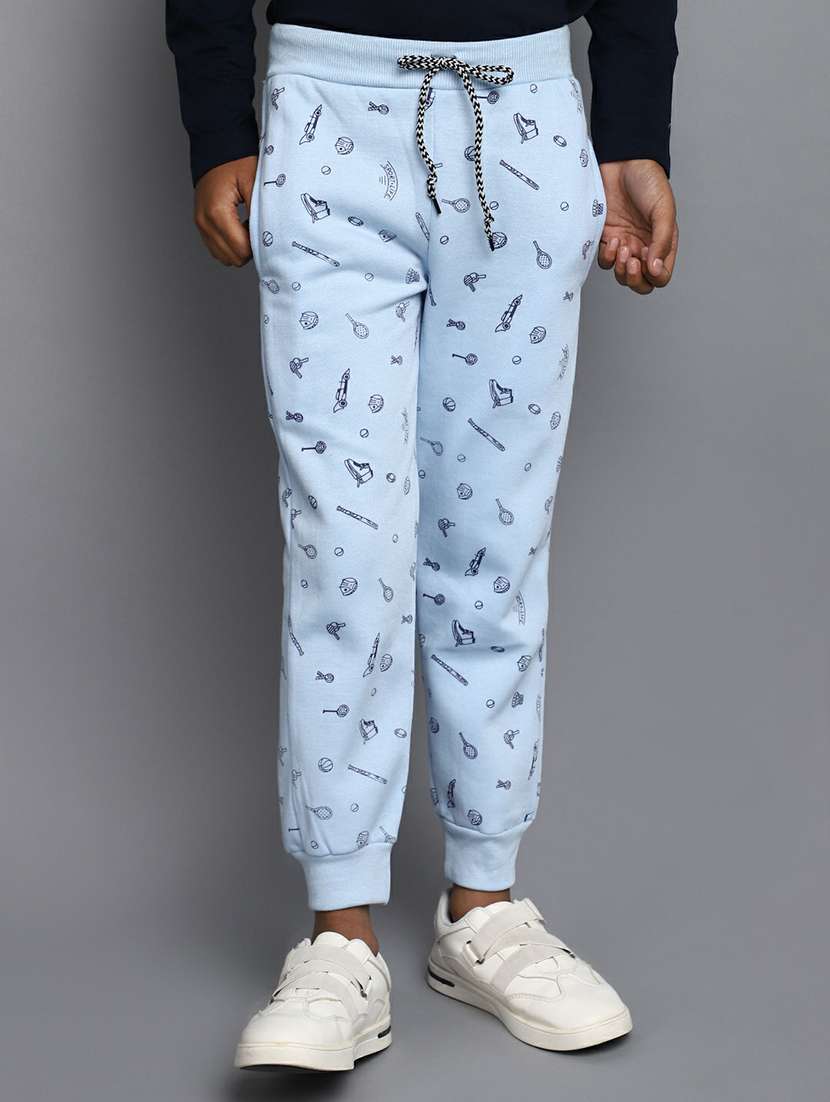 boys purist blue printed trousers