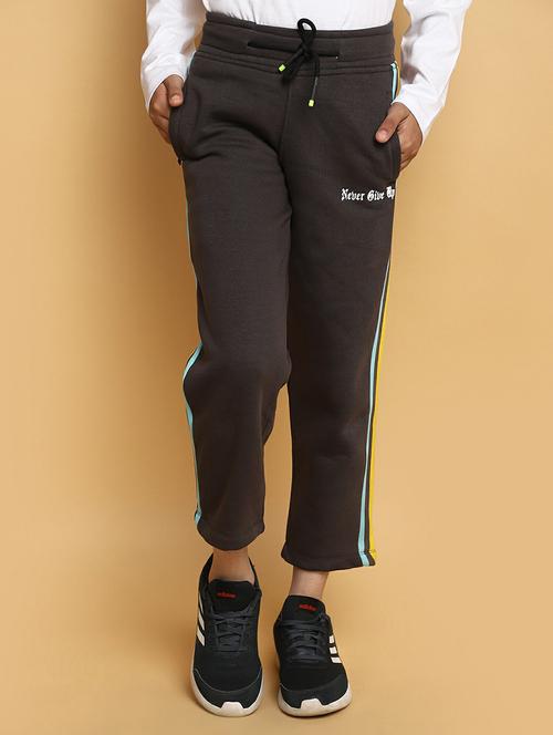 boys brown side taped track pant - 20595584 - Standard Image - 0