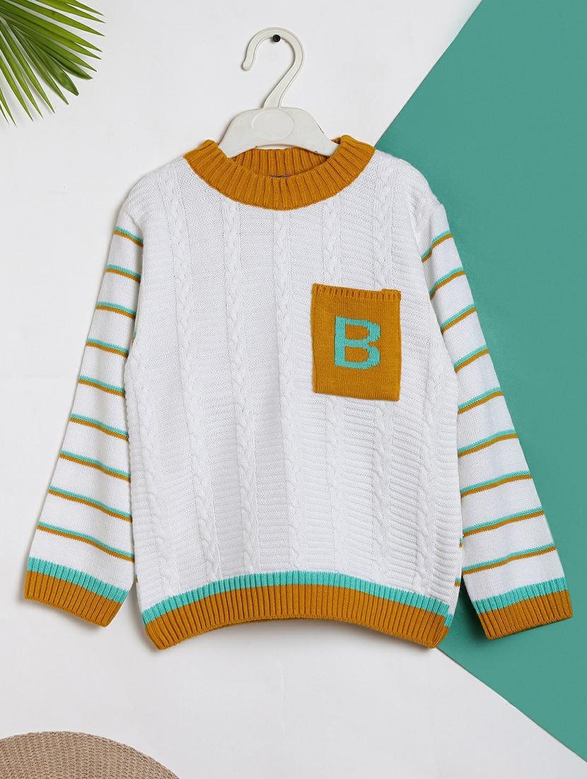 kids white detailed knitted sweater - 20595701 - Zoom Image - 0