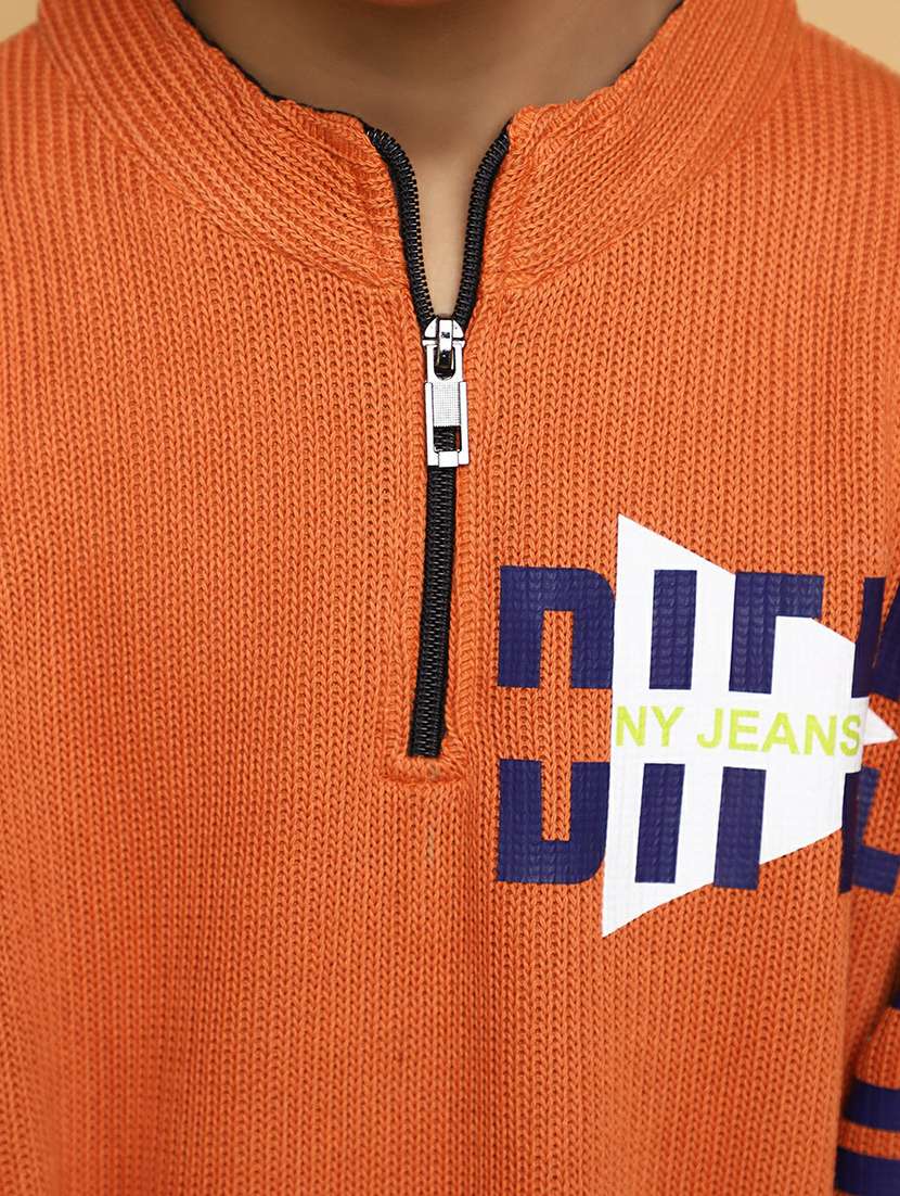 boys orange acrylic sweater - 20595721 -  Standard Image - 5