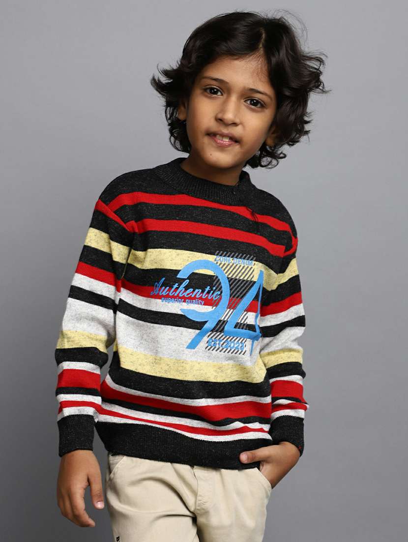 boys multi colored striped sweater