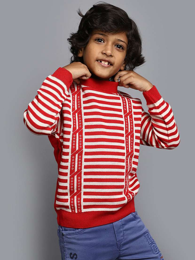 boys red & white striped sweater