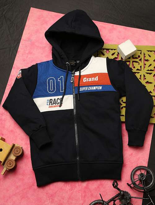 color blocked hooded zipper sweatshirt - 20595818 - Standard Image - 0