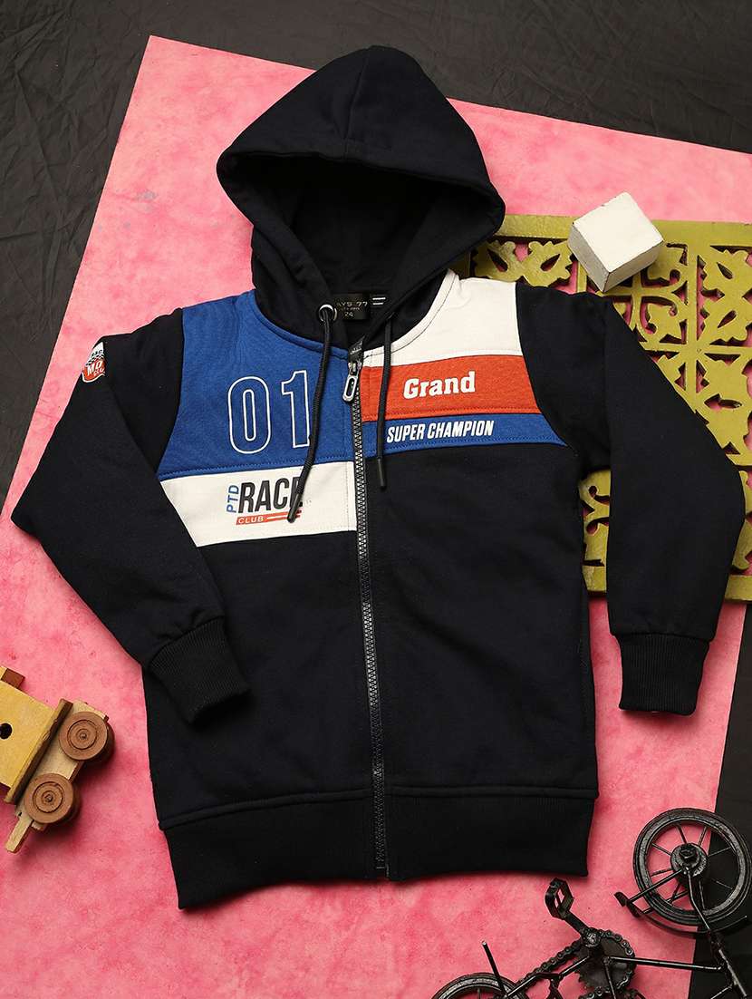 color blocked hooded zipper sweatshirt - 20595818 - Zoom Image - 0