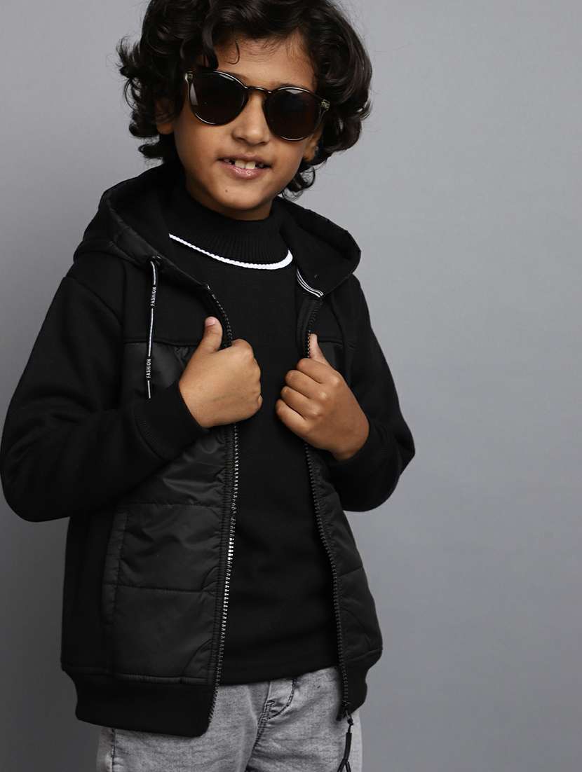 boys black hooded sweatshirt - 20595848 -  Standard Image - 3