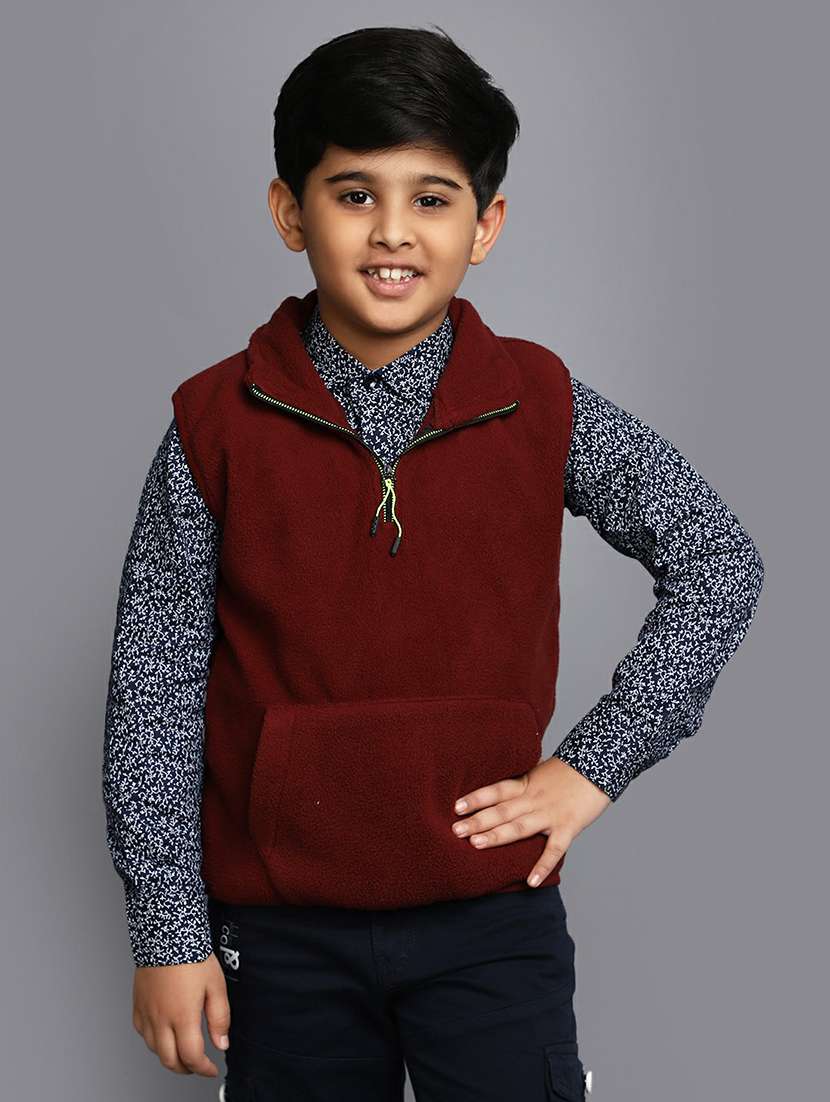 boys maroon sleeveless sweater