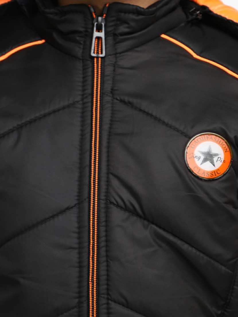 boys black hooded quilted jacket - 20595890 - Standard Image - 5