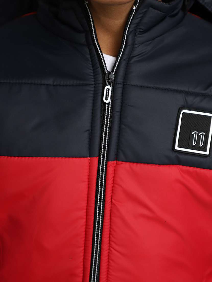 boys red & navy cotton quilted jacket - 20595907 -  Standard Image - 5