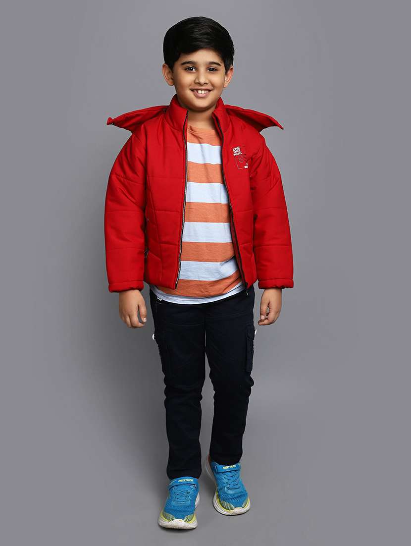 boys red quilted jacket - 20595915 -  Standard Image - 3