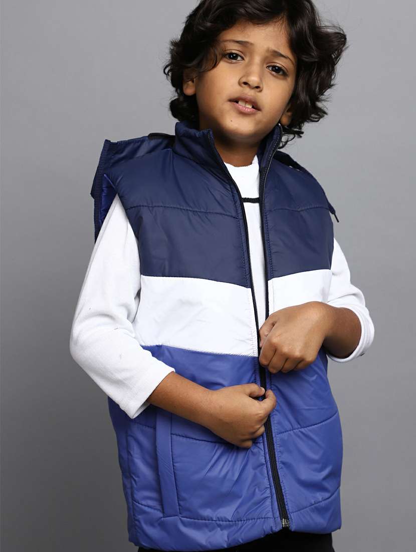 boys color block sleeveless quilted jacket - 20595916 -  Standard Image - 3
