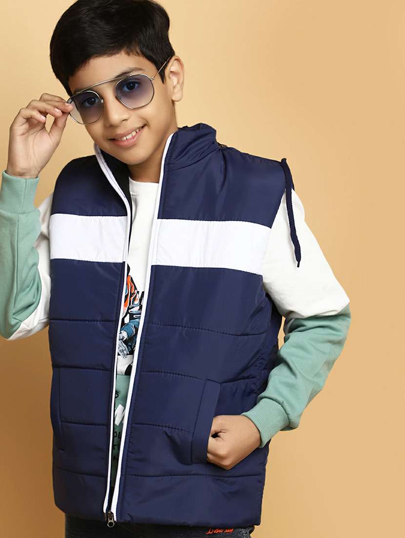 boys color block sleeveless quilted jacket - 20595917 -  Standard Image - 3