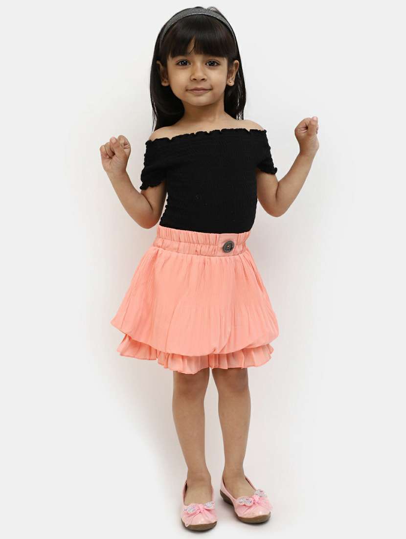 girls coral solid color pleated skirt - 20595943 -  Standard Image - 3