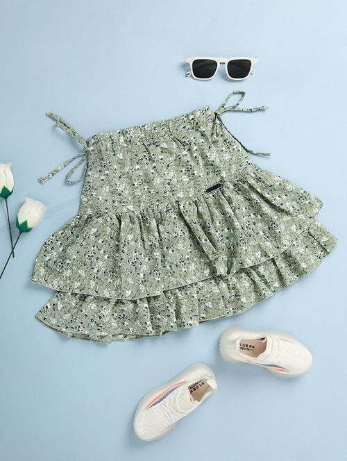 kids floral printed layered regular skirt - 20595952 - Standard Image - 0