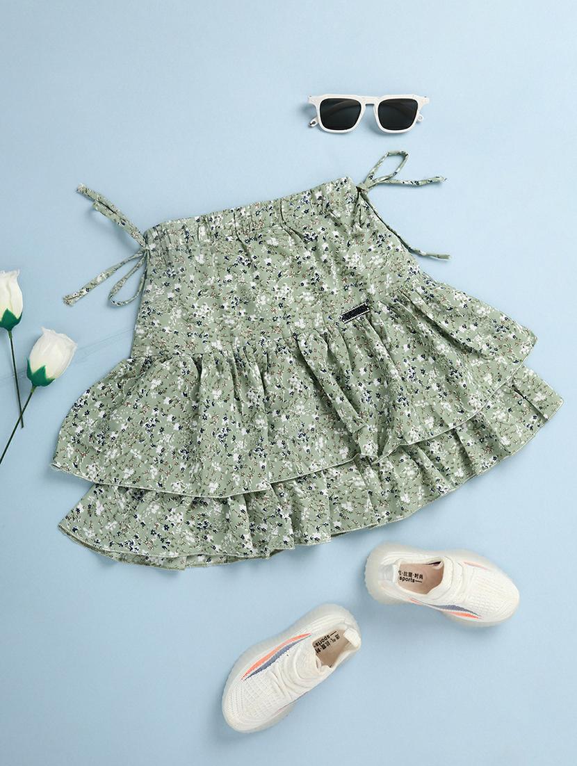 kids floral printed layered regular skirt - 20595952 - Zoom Image - 0