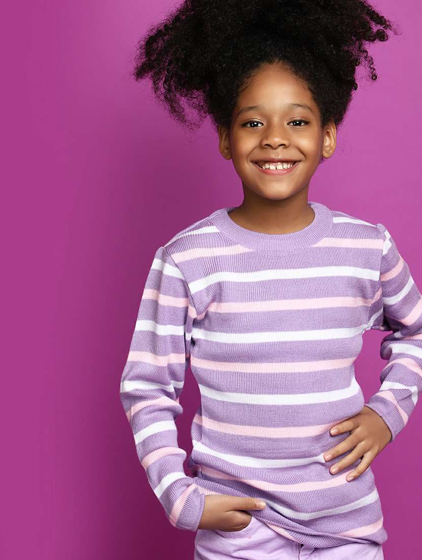 girls multi colored striped sweater - 20595961 -  Standard Image - 3