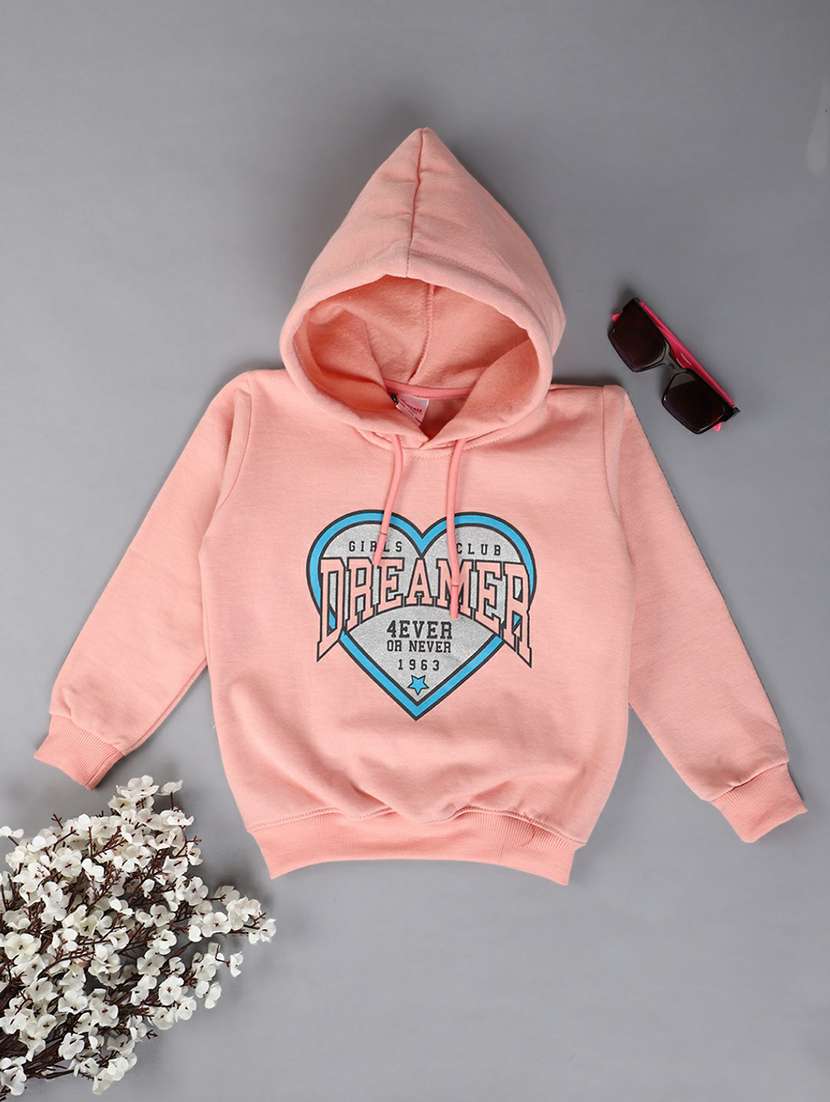 kids front printed hooded sweatshirt