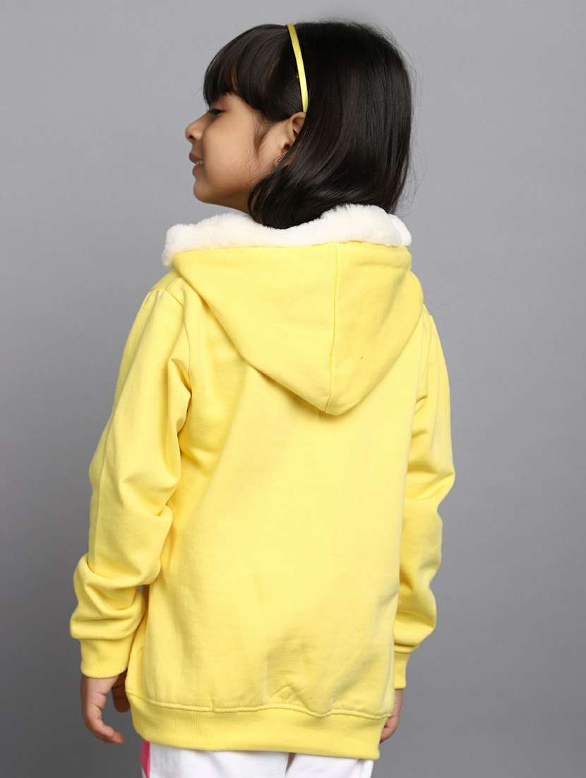girls yellow sequined hooded sweatshirt - 20596054 - Standard Image - 3