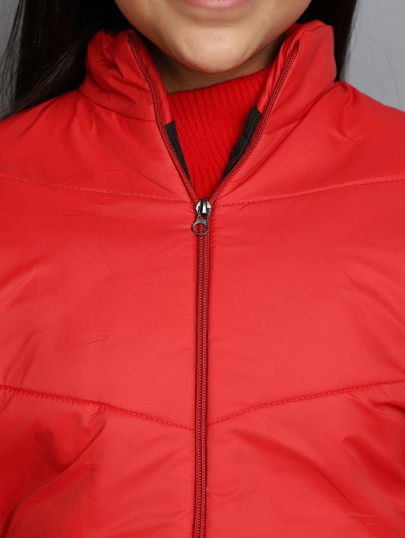 kids solid red detachable hooded jacket - 20596078 -  Standard Image - 5
