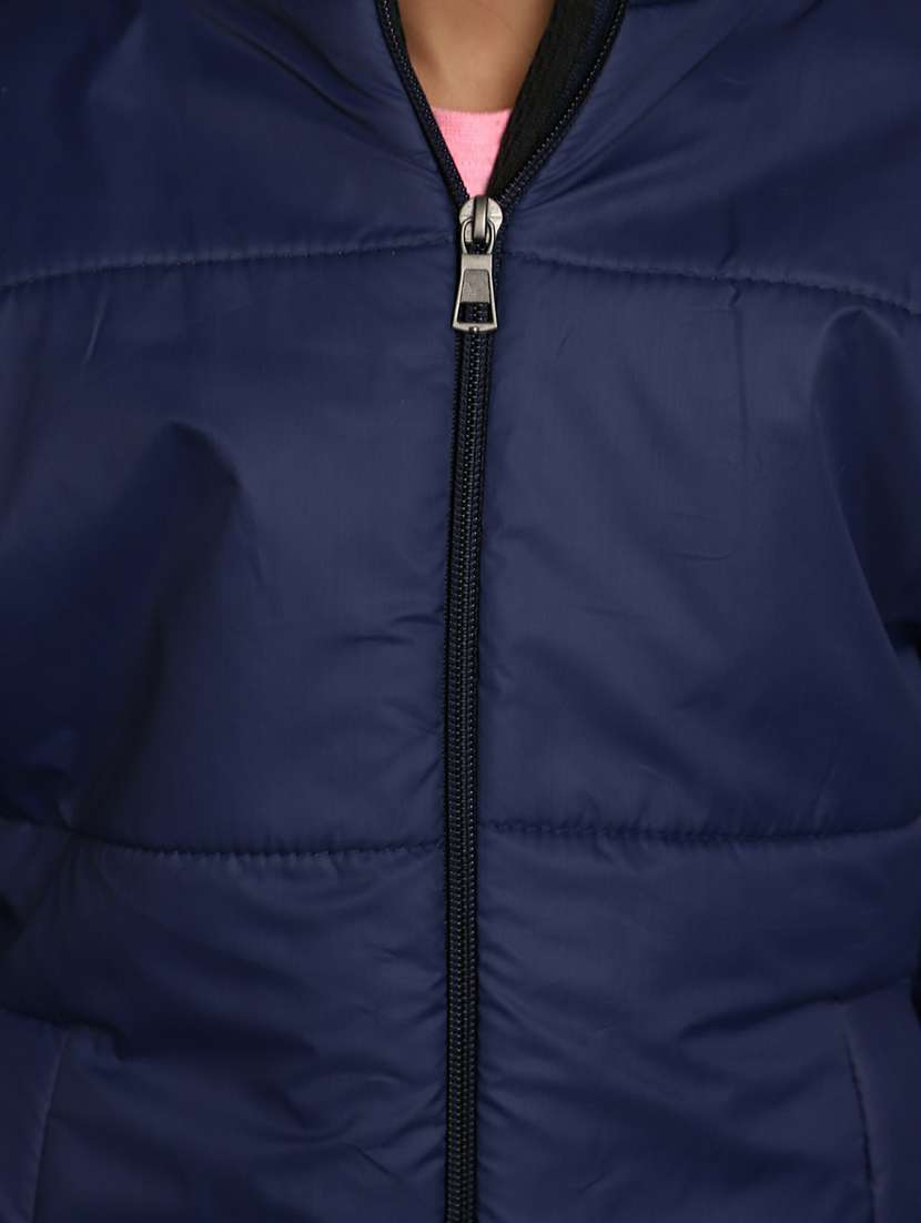 kids navy blue detachable hooded jacket - 20596089 - Standard Image - 5