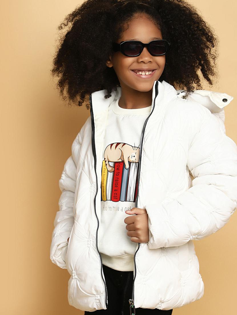 kids white solid detachable hooded jacket - 20596098 - Standard Image - 3
