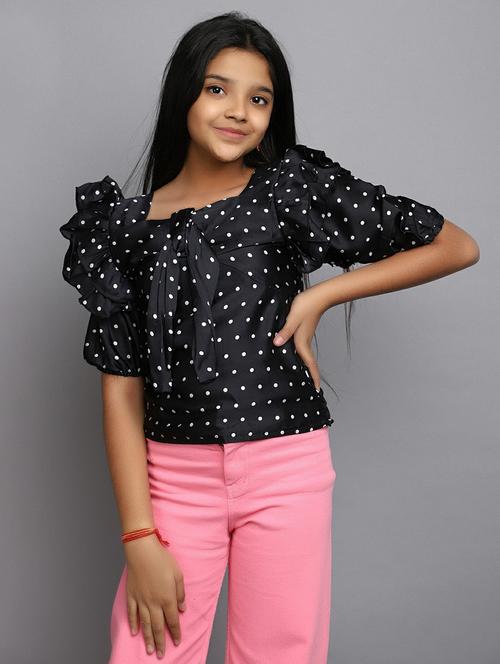 girls tie up neck top - 20596127 - Standard Image - 0
