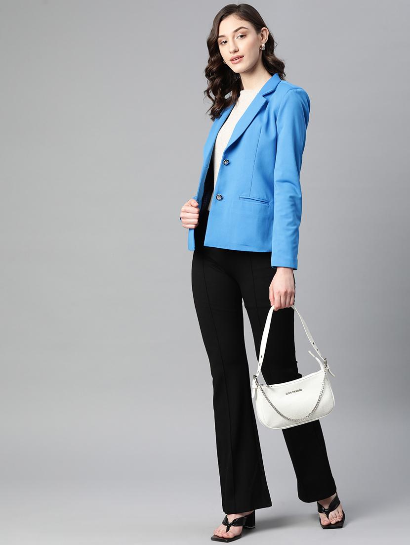 women solid formal blazer - 20596150 - Standard Image - 3