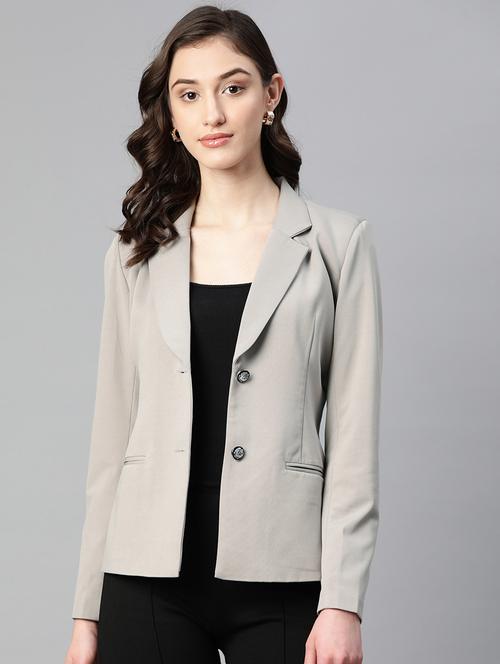 women solid formal blazer - 20596151 - Standard Image - 0