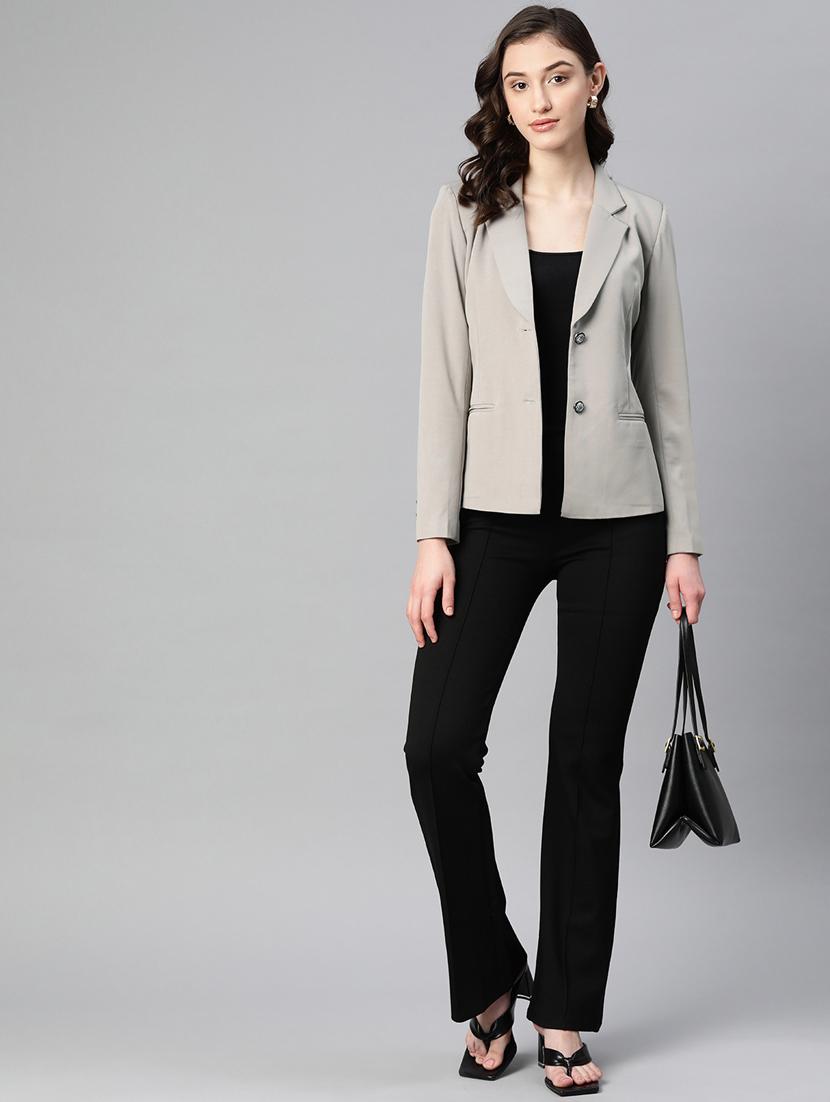 women solid formal blazer - 20596151 - Standard Image - 3