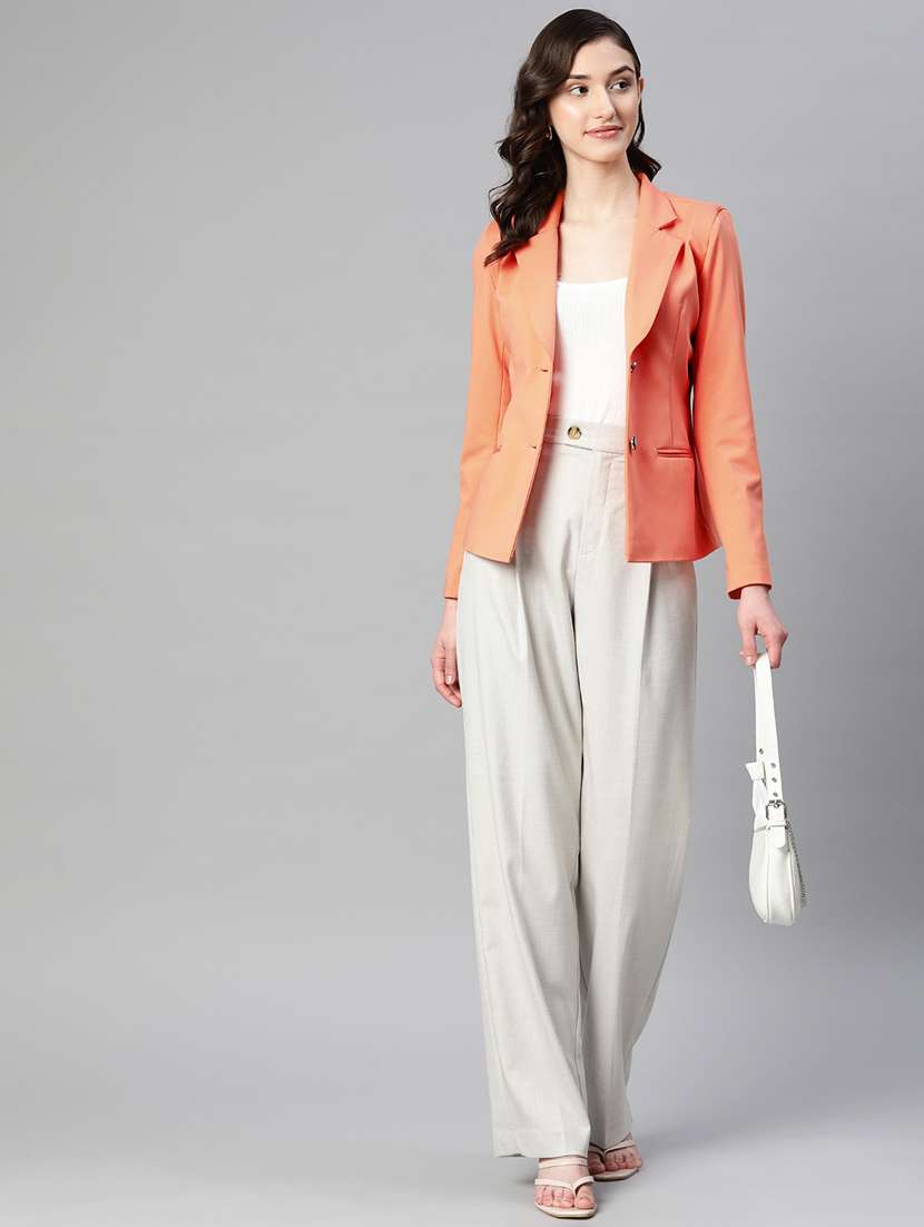 women solid formal blazer - 20596152 - Standard Image - 3