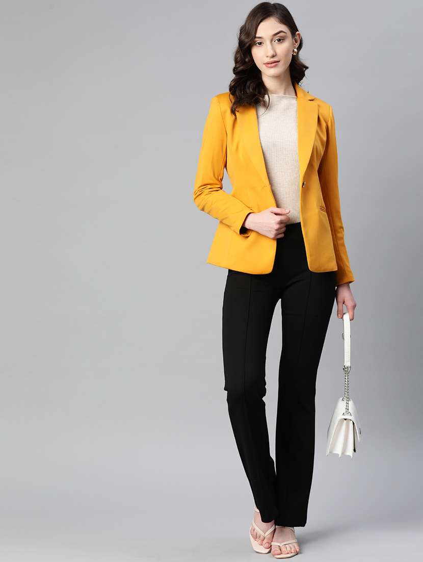 women solid formal blazer - 20596153 - Standard Image - 3