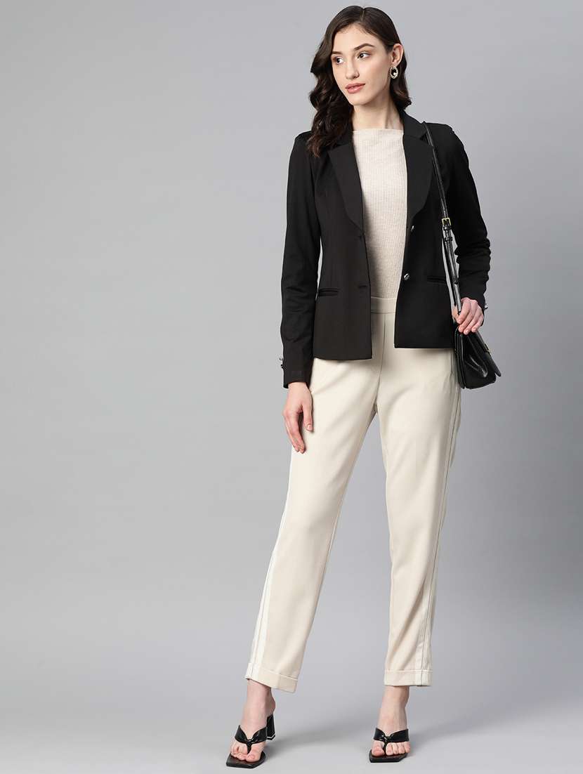 women solid formal blazer - 20596157 - Standard Image - 3